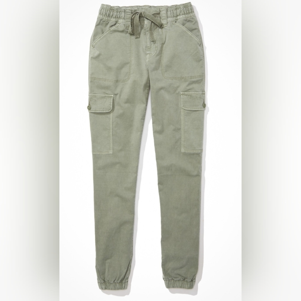 Women's AE Stretch High-Waisted Jegging Jogger Olive Size 12